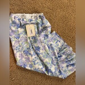 Floral Print Skirt in Blue and Green